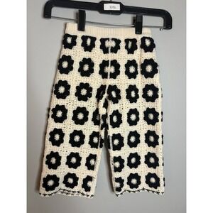 Zara Kids Crochet knit Floral Pants Size 3T